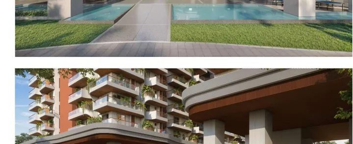 Lower entry podium area at Namishree Vrindavan